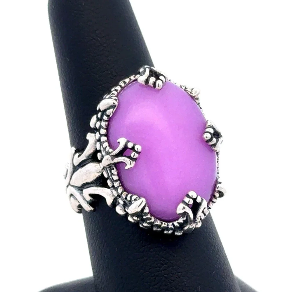 Carolyn Pollack Navajo 925 Sterling Silver Purple Phosphosiderite Statement Ring - Picture 1 of 15